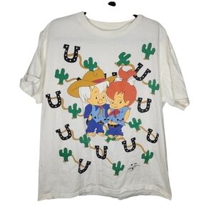 VTG 90s Hanna-Barbera Pebbles & Bamm Bamm The Flintstones AOP Graphic T-Shirt